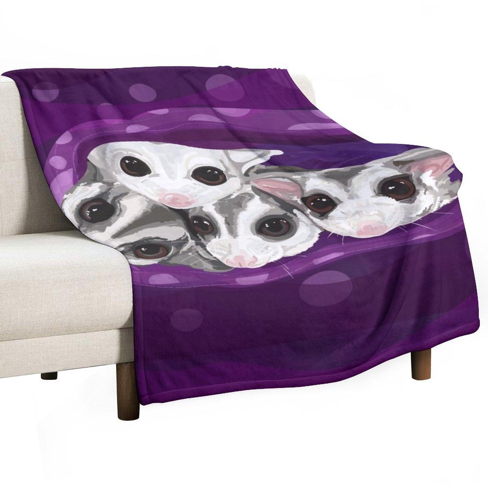 

Adorable Sugar Glider Digital Artwork, Cuddle Gliders Throw Blanket Bed Summer Cute Blankets For Sofas Blankets 30x40in