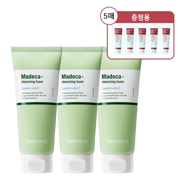 CENTELLIAN24 Madeca Amino Acid Cleansing Foam 160g x 3 + Season 5 Cream 1ml x 5