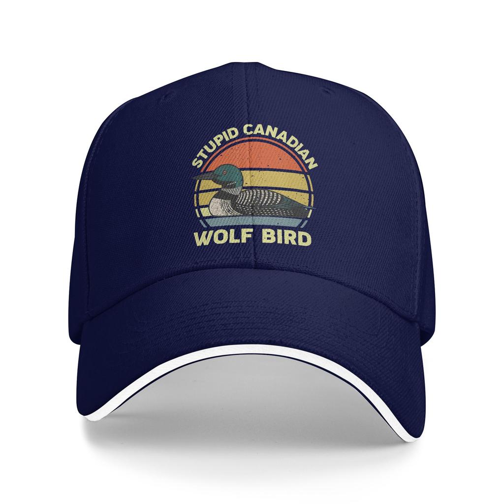 Stupid Canadian Wolf Bird Funny Loon Humor Casual Baseball Cap Summer Trucker Hat Running Hippie Snapback Cap Men Baseball Caps