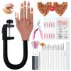 Kit Completo di Strumenti Professionali per Nail Art per Uso in Salone, Dita da Pratica Modello Mano Guanti di Allenamento, Include Pennelli per Unghie, Smalto, Lampada UV