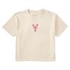 Life Is Good. Women's Lobster Claws Short Sleeve Crusher Boxy Tee, Putty White