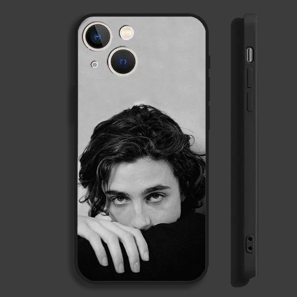 T-Timothée Chalamet Handyhülle Für iPhone15,14,13,12,11,Pro,Max,Plus,Mini,X,XS,XR,8,7,6,S,Plus,SE Weiche Schwarze Hülle