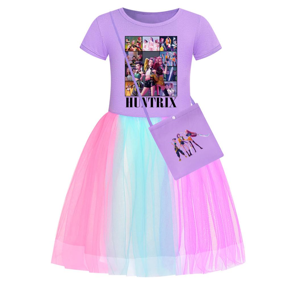 Kpop Hunters Demon Costumes Short Sleeve Star Pattern Children Casual Party
