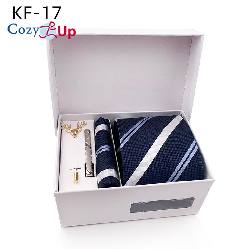 

Комплект из 5 предметов Cozy Up, мужские галстуки с узором пейсли, включая галстук, квадратный шарф, манжеты, зажим для галстука, подарочная коробка