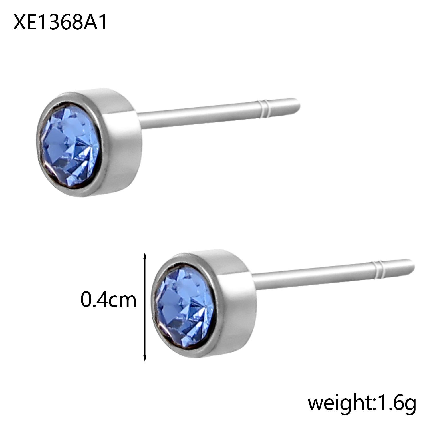 

Позолоченные серьги-пусеты из нержавеющей стали с круглыми цветными цирконами, созвездиями и камнями рождения