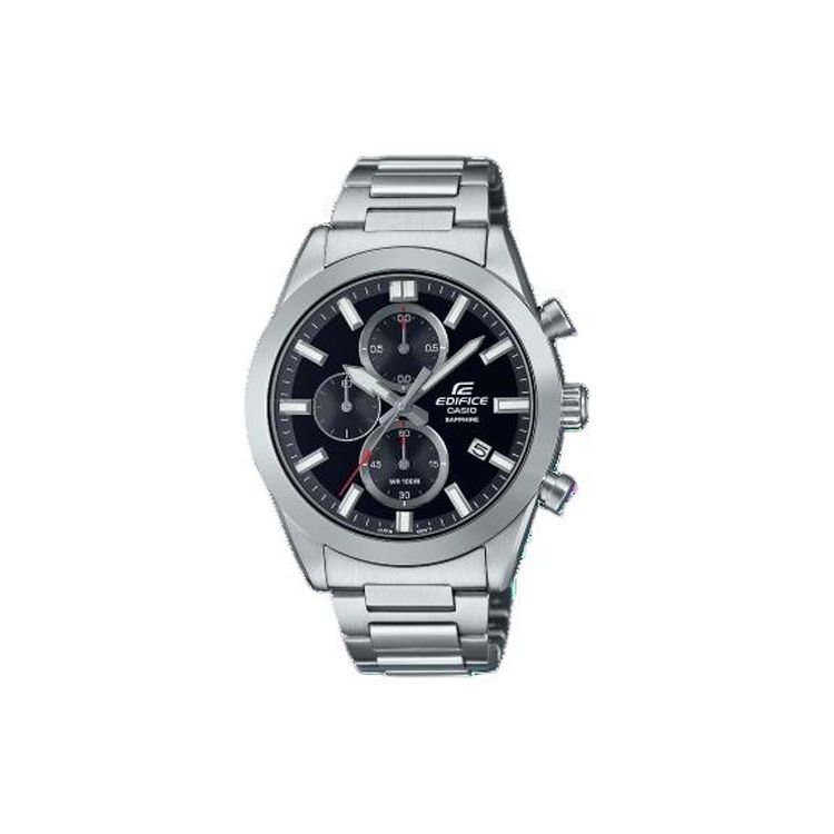 Casio Edifice 100M Waterproof Quartz Movement Stainless Steel Strap Watch Black Dial Men watches EFB710D1A Black