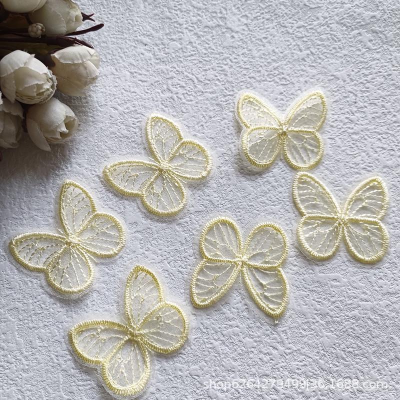 4cm Embroidered Butterfly Organza Hair Clip DIY Accessory