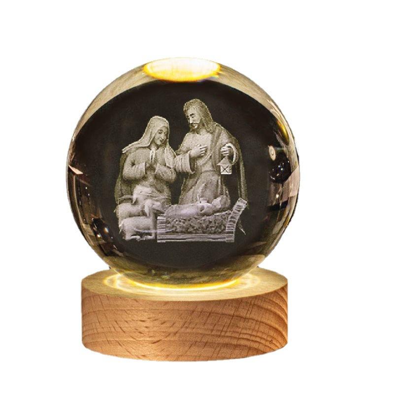 Creative luminous crystal cross for church activities, souvenirs, birthday gifts, office tabletop decorations