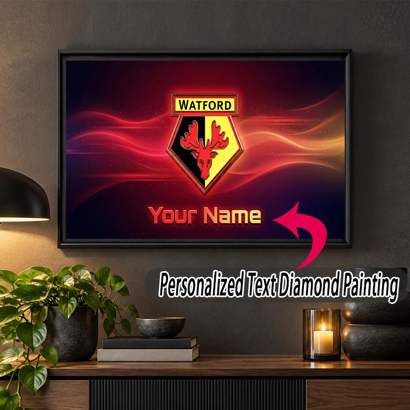 Watford FC Custom Name Text 5D Diamond Painting Kit DIY Full Drill Diamond Art Decoration