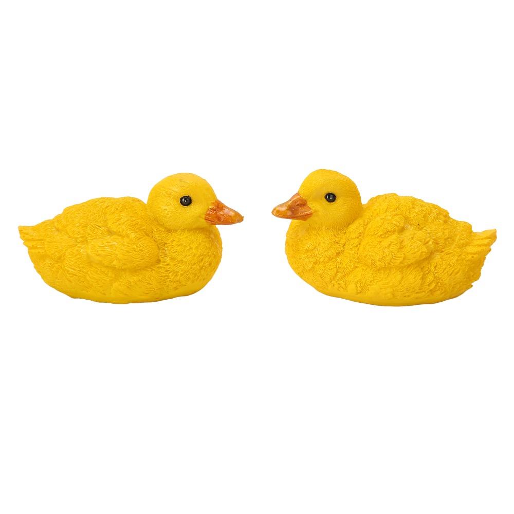 2pcs Outdoor Duck Garden Statue Simulation Mini Duck Figurine Duck Pond Ornament  Office Desk