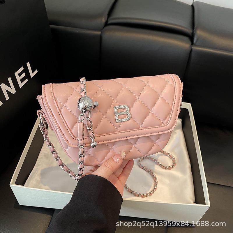 Fashion rhombus small bag spring and summer new chain bag commuting to work single shoulder oblique span bag