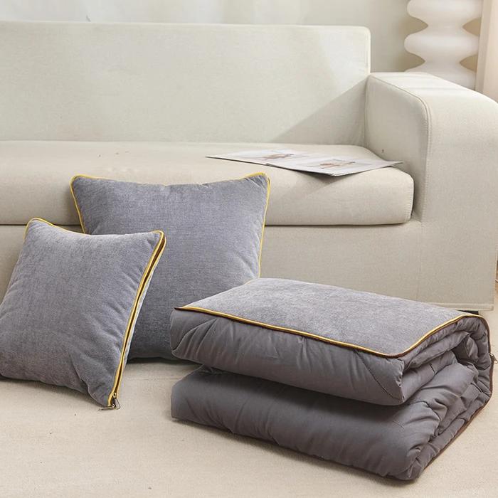 

Новая хлопковая стеганая подушка с шенилловой каймой, двухсторонняя, два в одном, однотонная, утолщенная, из молочного флиса 40x40cm 1pcs