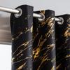 1pc Luxury Marble Pattern Curtain with Gold Foil, Precision Drilling for Home Decor, Curtains for Living Room, Bedroom