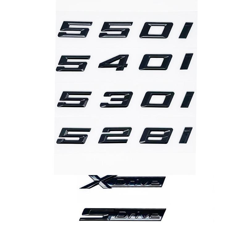 AAAOK1 Old Style Glossy Black Letter Emblem for BMW 5 Series E60 E61 F10 F11 G30 - 520i 523i 525i 528i 530i 535i 540i Trunk Logo Sticke