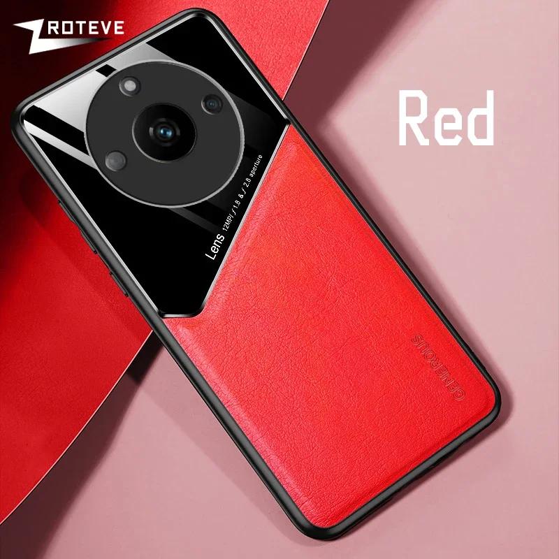 

Realme11 Pro+ Case Zroteve Leather Texture Soft Frame PC Cover For OPPO Realme 11 11x 10 Pro Plus Realme10 Realme11x Phone Cases Realme 11 Pro Plus красный