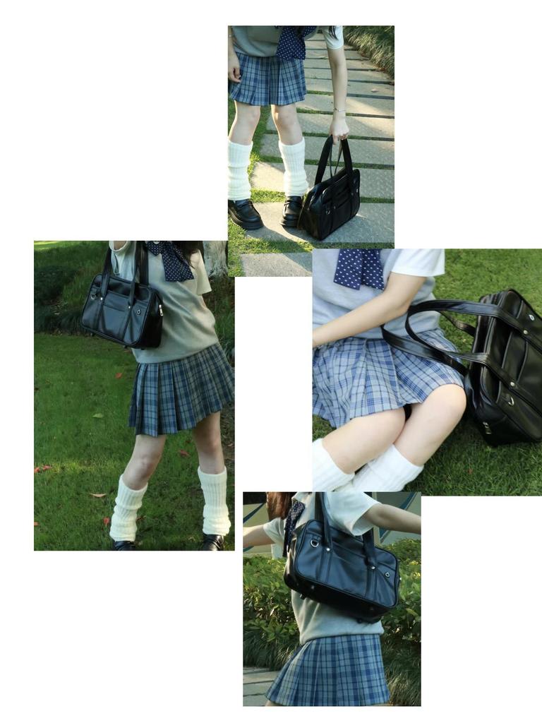 Mittlerer JK-Schulrucksack im japanischen Stil: PU-Leder Studentinnen-Handtasche