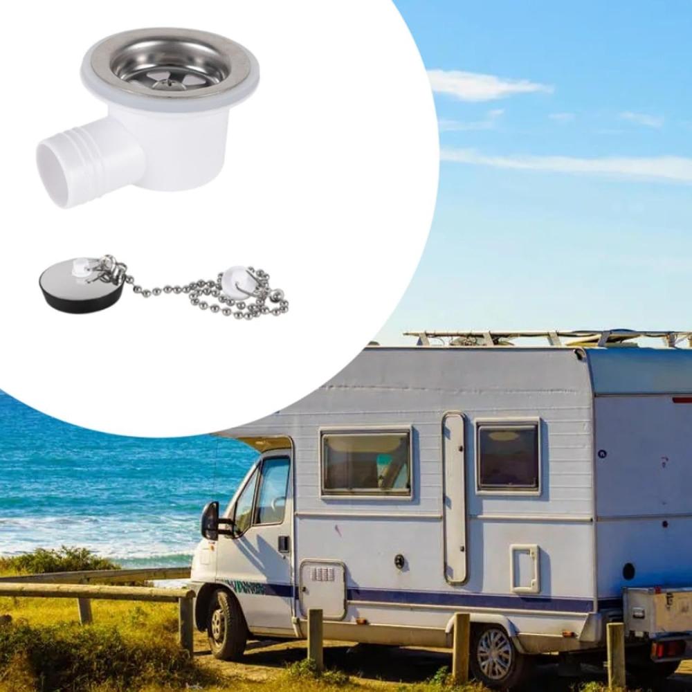 1PC Sink Waste Drain Plug Hole Angle Fitting Stainless Steel Easy Installation Premium For Motorhome Boat Without Tube GR-P21