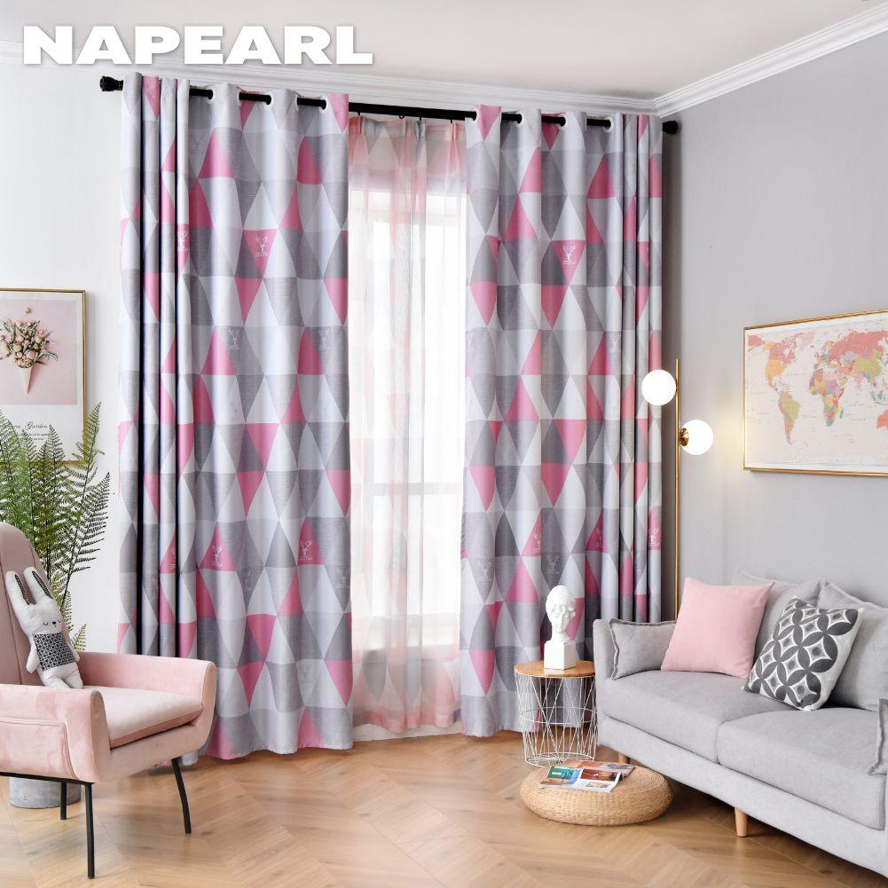 1PC NAPEARL Geometric Ins Style Blackout Curtains Modern Minimalist Thick Curtains for Bedroom Living Room Balcony Window for Home Decor