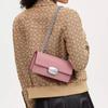 Coach Eliza 23 Snap Closure Chain Shoulder Strap Leather Crossbody Bag Medium Women Crossbody Bag Silver Fuchsia CP008-SVOUS