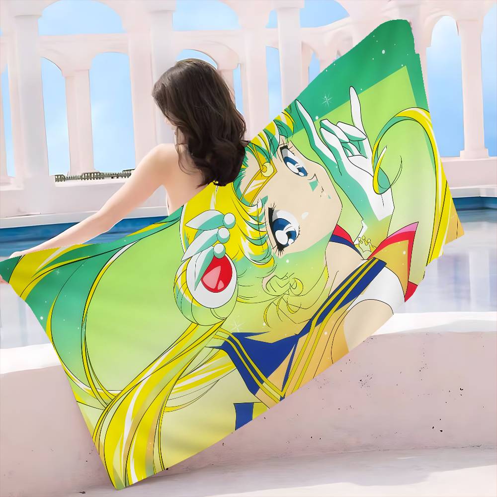 Anime R-Role S-Sailor M-Moon Große Mikrofaser Strandtücher Schnelltrocknendes Handtuch Sandstrandtücher Poolhandtuch für Reisen Schwimmbad Yoga