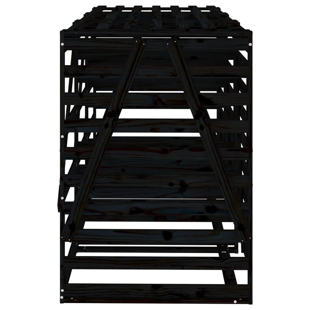 3 Ton Waste Bin Enclosure in Black Solid Pine Wood