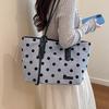2026 Women's Korean Style Polka Dot Large Tote Bag – Versatile Commute Shoulder Handbag with Spacious Capacity