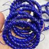 Natural Lapis Lazuli Straight Cut Tablet Bead Bracelet Wenwan Bracelet Less White And More Gold Lapis Lazuli Straight Cut Old Bead Bracelet