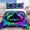 3PCS Cyberpunk Neon Gaming Bedding Set,Including 1pc Duvet Cover And 2pcs Pillowcases Perfect for Bedroom, Dormitory, Fan Christmas Gift
