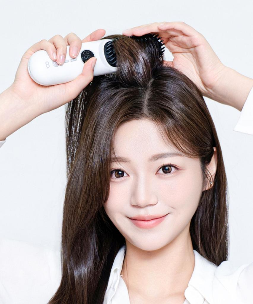 Volume Up Cordless Comb Hair Straightener Ceramic Heating Brush Straightener
