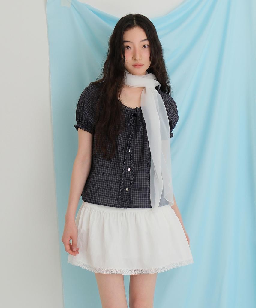 Moui Claire Capsleeve Blouse (Check)