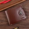 Men's Horizontal Zipper Wallet with Magnetic Buckle - Youth Card Holder