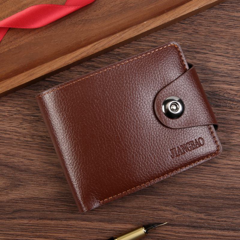 Men's Horizontal Zipper Wallet with Magnetic Buckle - Youth Card Holder