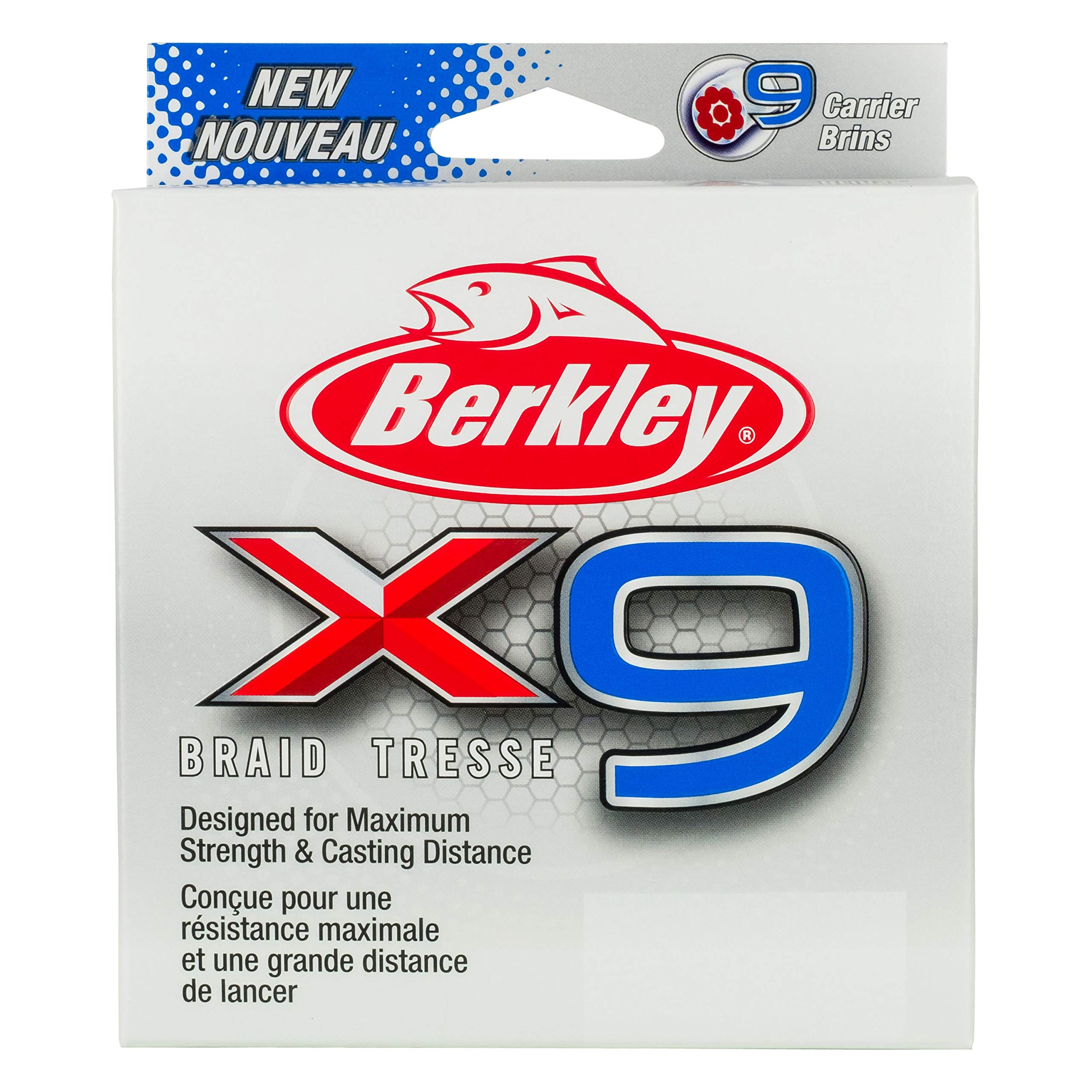 

Berkley X9 Braided Superline Crystal 50 lb Test 69 lb kg 328 Yards 300m Fishing Ideal for Freshwater and Saltwater Environments 31.5 Line,