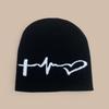 Autumn and Winter Design Electrocardiogram Jacquard Knitted Hat for Men and Women To Keep Warm, Simple Niche Casual Cold Hat Pullover Hat