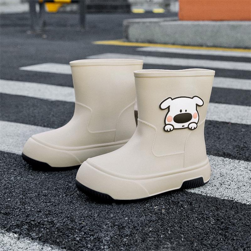 

Женские милые водонепроницаемые резиновые сапоги до середины икры с хлопковой подкладкой: Нескользящая резиновая обувь для кухни и автомойки. 38 (240mm)