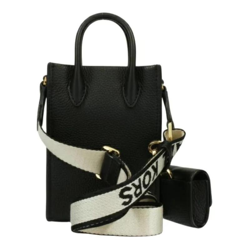 Michael Kors Borsa a Tracolla Mirella Logo Ecopelle Extra Piccola da Donna Nera