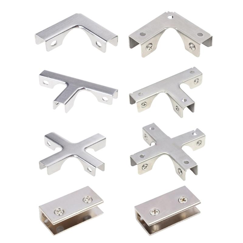 6pcs/set Secure Glass Shelf Support Clip L Shape Connectors Versatile Glass Joining Clamps for Display Case & Project