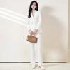 Women's White Professional Blazer & Trousers Set