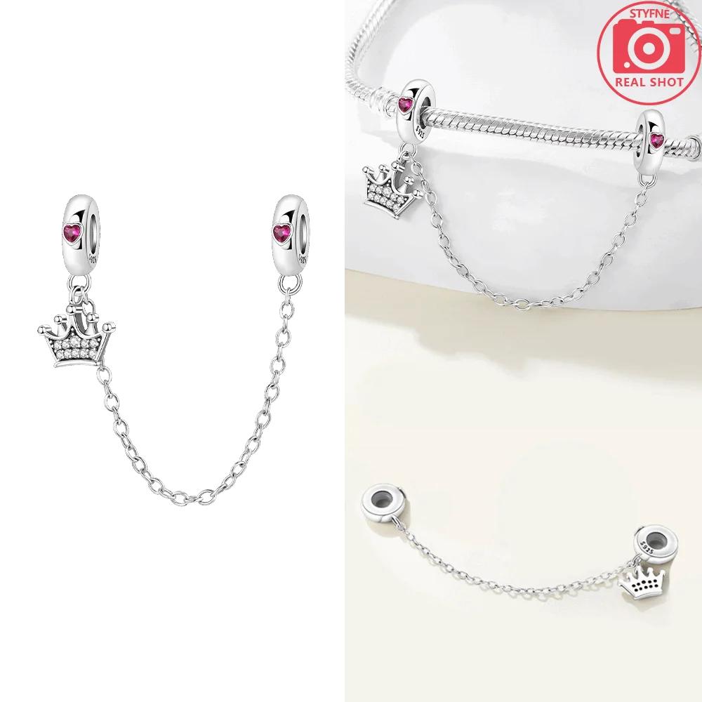 Exquisite Original Copper Golden Adorable Moon Crown Safety Chain Cap Stars Rabbits Bead Fit Bracelet Women Jewelry Gift Diy
