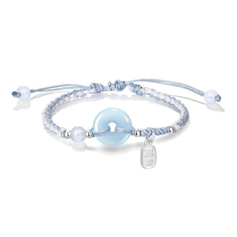 

Браслет-шнурок на запястье с пряжкой «Мир», цвет «Океанский синий», парный браслет, плетеный веревочный браслет для девочек, новый китайский стиль, милый дизайн, китайский тренд для подруг [1] blue rope