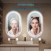 Smart Oval Wall-Mounted LED Makeup Vanity Mirror with Touch Screen