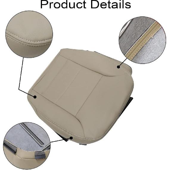 GXARTS Driver Side Bottom Replacement Leather Seat Cover Tan Compatible with Mercedes-Benz ML320 ML350 ML450 ML500 ML550 2009 2010 2011 2012 2013