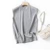 Women's Machine Washable Wool Vest: Hot Style, Half-High Collar, Sleeveless, Simple Design.