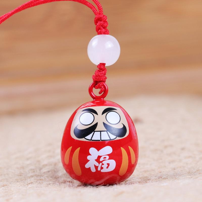 Pendente Daruma Giapponese Creativo Campane Sonore all'Acqua Completamente Sigillate Cinturino Chiave Auto Borsa Ciondolo per la Preghiera Portachiavi Ciondolo per Telefono