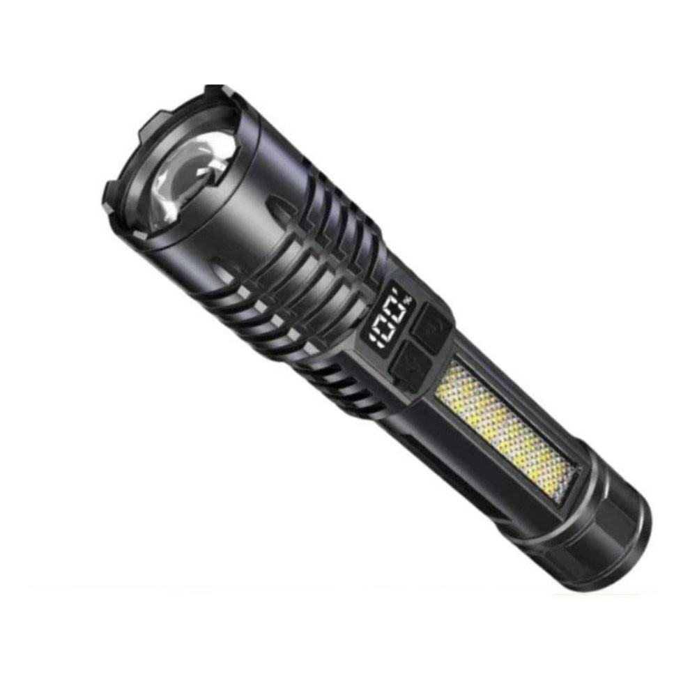 High Power USB Rechargeable Flashlight Ultra Bright LED Digital Torch Light Camping Outdoor Flash Light Emergency Flashlights