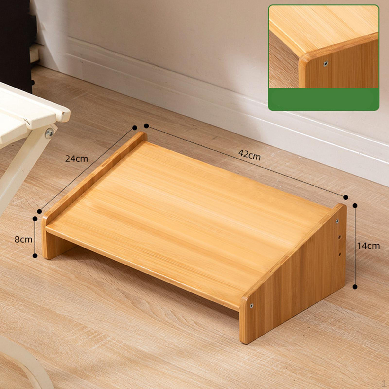 

Подставка для ног под стол, Портативный табурет-подставка для ног с регулируемой высотой, Подставка для ног для ванной комнаты, офиса Light Brown Low