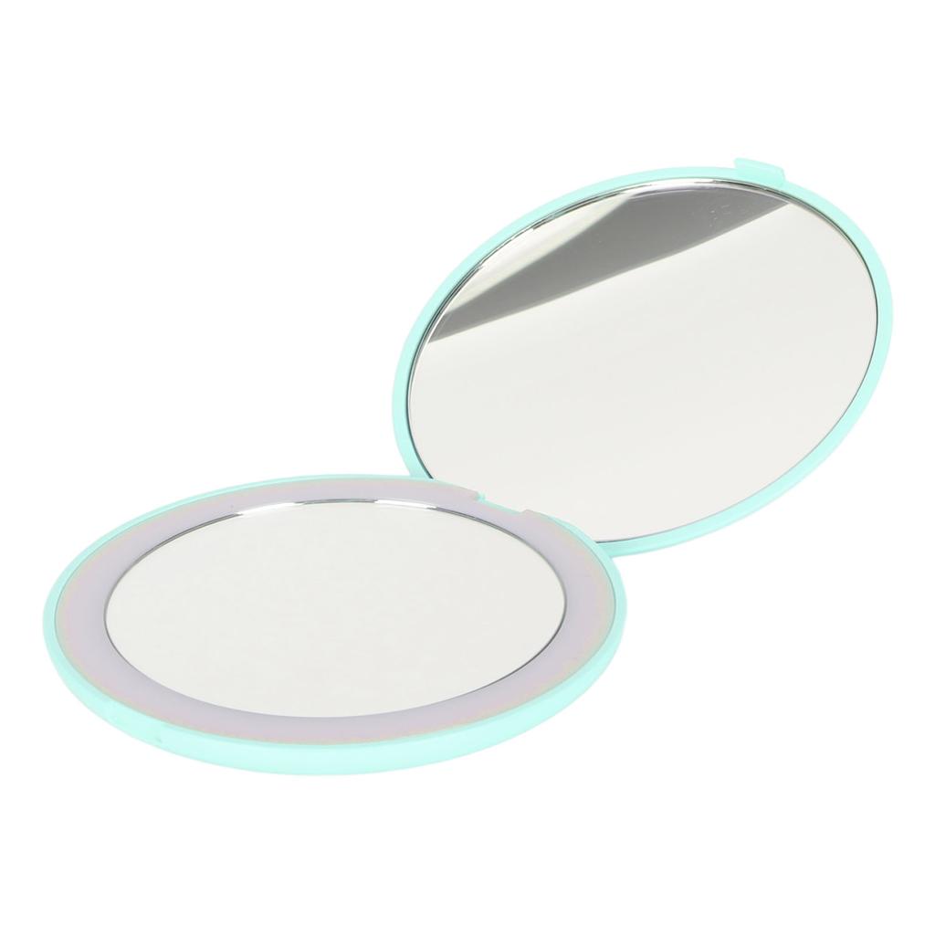 3.5 Inch LED Mirror 1X 10X Magnification Double Sided Makeup Mirror for Home Travel Built In Battery Green
