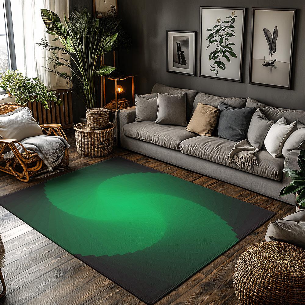 

Tuniu Dark Green Abstract Area Rug NonSlip Floor Mat for Living Room Bedroom Kitchen 100% Cotton 50x80cm