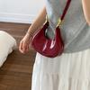 Y2k Half-moon Crescent Bag Simple Women's Coin Purses Trendy Pu Leather Handbag  Minimalist