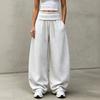Damen Freizeit Farbe Umklappbund Locker Sitzende Jogginghose für Lounging und Alltag